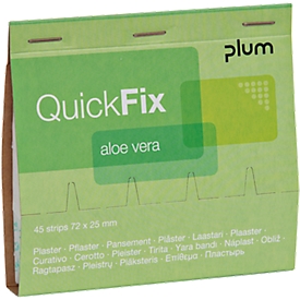 Pansements QuickFix Aloe Vera, recharge pour distributeur, libérateur d'hydratation, 6 x 45 p.