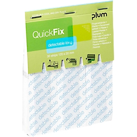 Pansements QuickFix Detectable Long, recharge pour distributeur, avec surface métallisée, 30 pièces