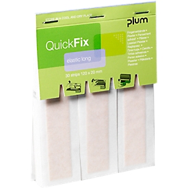 Pansements QuickFix Elastic Long, recharge pour distributeur, respirant, 30 pièces