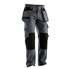 Pantalon tailleur Jobman 2312 PRACTICAL, avec poches genoux et poches étuis, gris foncé I noir, taille 56