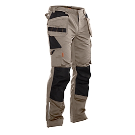 Pantalones de trabajo Jobman 2322 PRACTICAL, con rodilleras y bolsillos tipo funda, color caqui I negro, talla 48