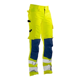 Pantalones Jobman 2378 PRACTICAL, alta visibilidad, EN ISO 20471 clase 2, amarillo I azul oscuro, 50