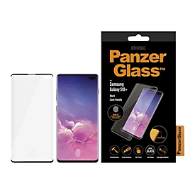 PanzerGlass Case Friendly - Bildschirmschutz für Handy - Glas - Rahmenfarbe schwarz - für Samsung Galaxy S10+