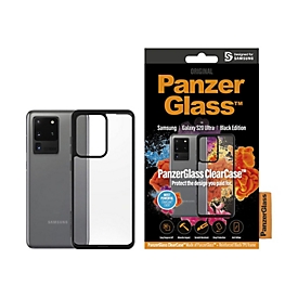 PanzerGlass ClearCase - Black Edition - hintere Abdeckung für Mobiltelefon - Temperglas, Thermoplastisches Polyurethan (TPU) - Schwarz, klar - für Samsung Galaxy S20 Ultra, S20 Ultra 5G