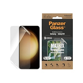 PanzerGlass Matrix Hybrid Glass - Bildschirmschutz für Handy - ultrabreite Passform mit AlignerKit - Folie - für Samsung Galaxy S23