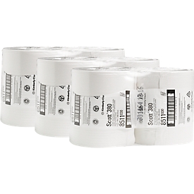 Papel higiénico Scott® Essential™ Jumbo 8511, 2 capas, 6 rollos a 380 m hojas, total 2280 m, blanco