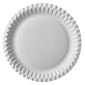 Paper plates Papstar, disposable, round, Ø 230 mm, with tractor edge, compostable, 100 % virgin fiber cardboard, white, 100 pcs.