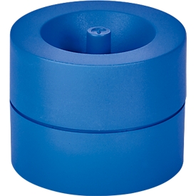 Paperclipdispenser MAUL MAULpro Recycling, magnetisch, incl. 15 clips, Ø 73 x H 60 mm, 90 % gerecycled kunststof, blauw