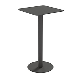 Paperflow buitentafel Cross, vierkant, plaatvoet, B 600 x D 600 x H 1100 mm, zwart/matzwart