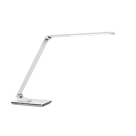 Paperflow LED-Tischleuchte Olga, 12 W, 400 lm, 3000–5000 K, 5 Farbmodi, 6-stufig dimmbar, drehbar, neigbar, USB, weiß