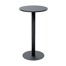 Paperflow® Mezzo bistrotafel, MDF blad met melamineharscoating, stalen frame, rond Ø 600 x H 1100 mm, zwart/matzwart