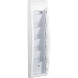 Paperflow Quickfit folderwandhouder, 5 vakken in DIN 1/3 A4 formaat, B 168 x D 95 x H 650 mm, polystyreen, wit