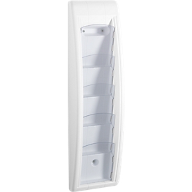 Paperflow Quickfit portafolletos de pared, 5 compartimentos en formato DIN 1/3 A4, An 168 x P 95 x Al 650 mm, poliestireno, blanco