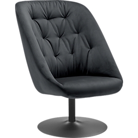 Paperflow SCOOP draaistoel, polyurethaanschuim, tot 120 kg, staal &amp; polyester, zwart &amp; antraciet