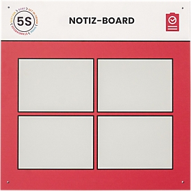 Paperflow Shadowboard „Notizboard“, Wandmontage, für 4 A4-Inforahmen, erweiterbar, B 750 x H 750 mm, rot