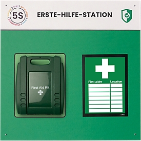 Paperflow Shadowboard "Poste de secours", fixation murale, pour 1 trousse de secours/1 cadre d'information, extensible, L 750 x H 750 mm, vert