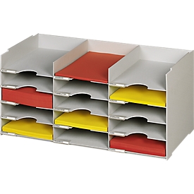 PAPERFLOW Sorteerstation - polystyreen - voor A4 formaat - grijs