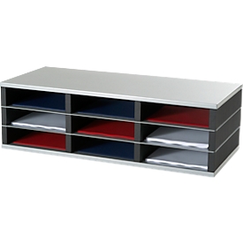 PAPERFLOW sorting station, DIN A4, steel/polystyrene, 9 shelves