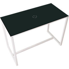 Paperflow-sta-tafel Easy Desk, van metaal, met stelschroeven op vloerniveau, H 1100 mm, bestand tegen desinfectiemiddelen, antraciet/wit 
