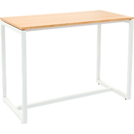 Paperflow-sta-tafel Easy Desk, van metaal, met stelschroeven op vloerniveau, H 1100 mm, bestand tegen desinfectiemiddelen, beuken/wit 
