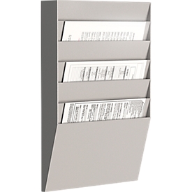 Paperflow wandfolderhouder A4 liggend 6 vakken, grijs