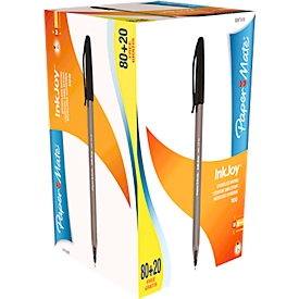 Papermate drukbare balpen InkJoy 100 RT, zwart, 80 + 20 gratis