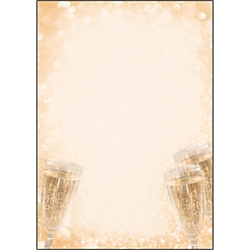 Papier à motif champagne Sigel, A4, 90 g/m², motif coupe de champagne, 100 feuilles