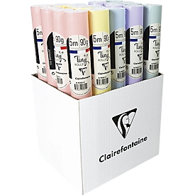 Papier cadeau CLAIREFONTAINE Tiny Rolls, 20 rouleaux, 500 × 35 cm, 90g/m², papier FSC®, couleurs pastel, assorti