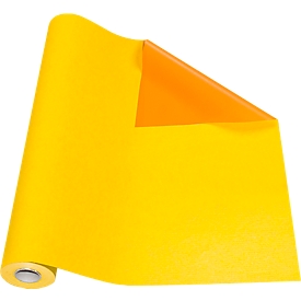 Papier cadeau jaune/orange, Rouleau L 50 m x l. 500 mm, avec garde au sol des des deux côtés
