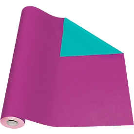 Papier cadeau violet/vert, Rouleau L 50 m x l. 500 mm, avec garde au sol des des deux côtés
