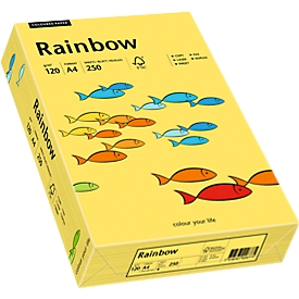 Papier coloré pour copieur Rainbow Mondi, format A4, 120 g/m², jaune, 1 bloc = 250 feuilles