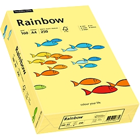 Papier coloré pour copieur Rainbow Mondi, format A4, 160 g/m², jaune clair, 1 bloc = 250 feuilles