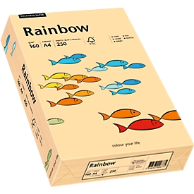 Papier coloré pour copieur Rainbow Mondi, format A4, 160 g/m², rose saumon, 1 bloc = 250 feuilles