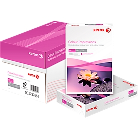 Papier copieur Colour Impressions Xerox, format A4, 90 g/m², blanc pur, 1 bloc = 500 feuilles