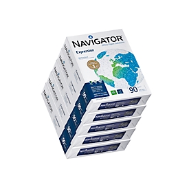 Papier copieur Expression Navigator, format A4, 90 g/m², ultra blanc, 1 carton = 5 x 500 feuilles