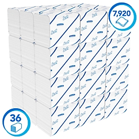 Papier hygiénique Scott® Control 8509, 2 lagig, feuilles individuelles, 36 paquets de 220 feuilles, blanc