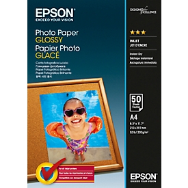 Papier Photo Paper Glossy EPSON, format A4, 50 feuilles