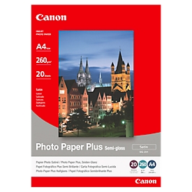 Papier photo Plus Semi-gloss SG-201 Canon, 260 g/m², 20 feuilles, A4