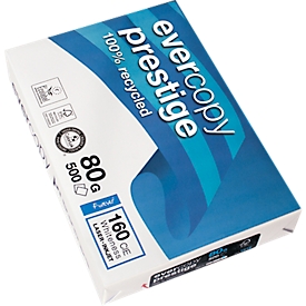 Papier recyclé Evercopy Prestige, DIN A4 horizontal, 80 g/m², extra-blanc, 2500 feuilles