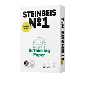 Papier recyclé Steinbeis №1, DIN A4, 80 g/m², blanc presse, 1 boîte = 5 x 500 feuilles