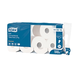 Papier toilette Tork, 250 feuilles par rouleau, qualité Premium, 72 rouleaux