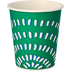 Papieren bekers Papstar, wegwerp, 0,2 l, voor koude dranken, met vullijn, Ø 80 x H 88 mm, groen, 100 st.