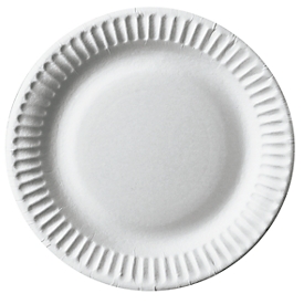 Papieren borden Papstar Pure, wegwerp, rond, Ø 150 mm, voedselveilig, FSC®-gecertificeerd &amp; composteerbaar, wit, 10 x 100 stuks