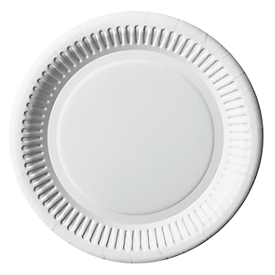 Papieren borden Papstar Pure, wegwerp, rond, Ø 200 mm, voedselveilig, FSC®-gecertificeerd &amp; composteerbaar, wit, 10 x 100 stuks