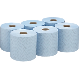 Papieren doekjes WypAll® L10, voor voeding en hygiëne, 6 x 630 doekjes, blauw