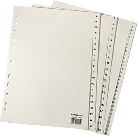 Papieren indexbladen A4, per stuk, A4 1-10, lichtchamoisgeel