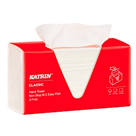 Papierhandtücher KATRIN® Classic Easy Pick M2, Z-Falz (non stop), 2-lagig, 1080 Tücher, weiß