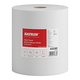 Papierhandtücher KATRIN Roll M Centerfeed 433382, 1-lagig, naturweiß, 6 Rollen mit jeweils 500 Blatt