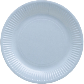 Pappteller ProNappe, besonders stabil, fettundurchlässig, ohne Kunststoffzusätze, Ø 230 x H 30 mm, FSC®-Karton, himmelblau, 20 Stück