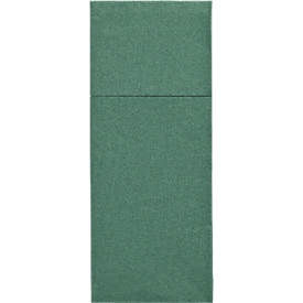 Papstar bestekzakjes Royal Collection, geïntegreerde bestekvouw, B 200 x H 82,5 mm, FSC®-gecertificeerd, premium tissue, donkergroen, 6 x 50 stuks